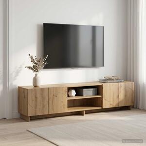 TV állvány 180 x 34,5 x 40 cm Kézműves Tölgy Szerelt Fa