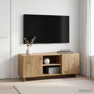 TV állvány 90 x 34.5 x 40 cm Kézműves Tölgy Szerelt Fa