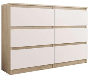 Komód 6 fiókos 120 cm R120 sonoma-mix