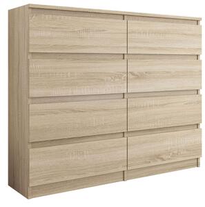 Komód 8 fiókos 120 cm R120-S8 sonoma