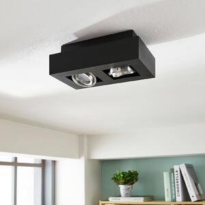 Arcchio spotlámpa Vince, 25 cm, fekete, fém, GU10, dimmelhető, Fekete, Folyosó, Alumínium, Modern