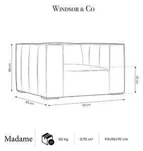 Sötétkék bőr fotel Madame – Windsor & Co Sofas