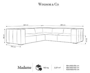 Konyakbarna bőr sarokkanapé (variálható) Madame – Windsor & Co Sofas