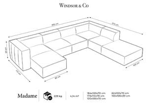 Sötétzöld sarokkanapé (jobb oldali) Madame – Windsor & Co Sofas