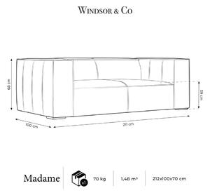 Konyakbarna bőr kanapé 212 cm Madame – Windsor & Co Sofas