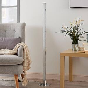 Lindby LED álló lámpa Hadis, RGB, távirányító, fehér, 120 cm, dimmelhető, Króm / ezüst, Nappali / Étkező, Műanyag, Modern