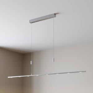 Lucande LED-es függőlámpa Arnik, 180 cm, nikkel színű, fényerőszabályozós, dimmelhető, Alu / szürke / cink, Nappali / Étkező, fém, Modern