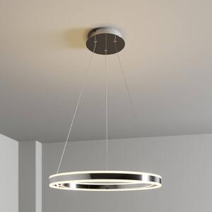 Lucande LED-es függőlámpa Lyani, Ø 60 cm, króm, fényerőszabályzóval, dimmelhető, dimmelhető, Króm / ezüst, Nappali / Étkező, fém, Modern