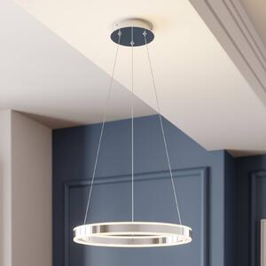 Lucande LED-es függőlámpa Lyani, Ø 50 cm, króm, fényerőszabályzóval, dimmelhető, dimmelhető, Króm / ezüst, Nappali / Étkező, fém, Modern