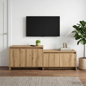TV szekrény 147 x 35 x 50 cm Kézműves Tölgy Szerelt Fa