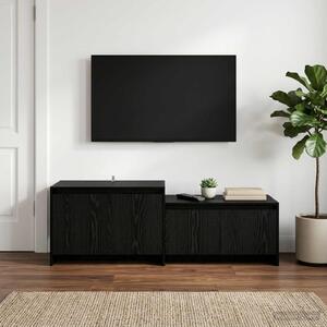 TV szekrény 147 x 35 x 50 cm Fekete Tölgy Szerelt Fa