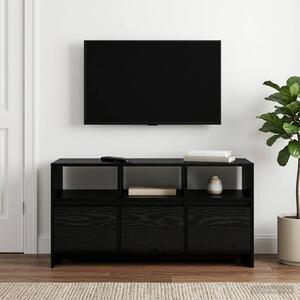 TV szekrény 102 x 37,5 x 52,5 cm Fekete Tölgy Szerelt Fa