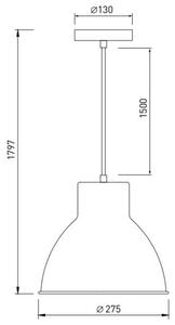 Lámpa Mennyezeti lámpatest DANTE, 2119, AC220-240V, 50/60Hz, 1*E27, max.40W, IP20, átmérő 27,5cm, egyes, fekete