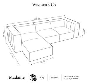 Sötétkék bőr sarokkanapé (bal oldali) Madame – Windsor & Co Sofas