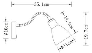 Lámpa Fali lámpatest Etore, 1952, AC220-240V, 50/60Hz, 1*E27, max.25W, IP20, egyes, fehér