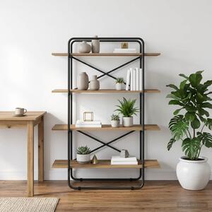 Könyvespolc 4 szintes 100 x 35 x 140 cm PB Kézműves Tölgy