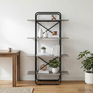 Könyvespolc 4 szintes 60 x 35 x 140 cm PB Szürke Sonoma