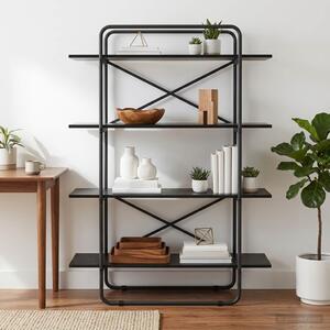 Könyvespolc 4 szintes 100 x 35 x 140 cm PB Fekete Tölgy
