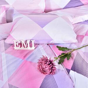 EMI Easy rózsaszínű pamut ágyneműhuzat: Francia készlet 1x (220x200) + 2x (90x70) cm