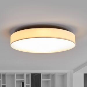 Lindby LED mennyezeti lámpa Saira, Ø 50 cm, fehér, textil, Fehér / opál, Nappali / Étkező, Textil / szövet / selyem, Modern