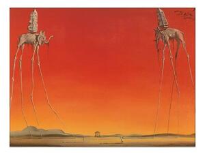 Művészeti nyomat Les Elephants, Salvador Dalí, (30 x 24 cm)