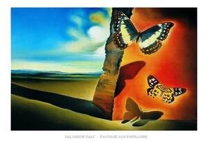 Salvador Dali - Paysage Aux Papillons Festmény reprodukció, Salvador Dalí, (70 x 50 cm)