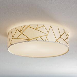 Eko-Light Zulu mennyezeti világítás fehér/arany, kerek, dimmelhető, Sárgaréz / arany, Nappali / Étkező, Textil / szövet / selyem, Modern