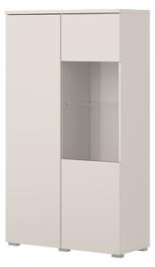 Könyvespolc Baletu 108, Ajtókkal, Zárt, Üveg, Laminált forgácslap, 140x80x35cm, Kasmír