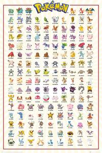 Plakát Pokemon - Kanto 151, (61 x 91.5 cm)