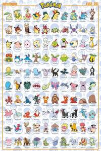 Plakát Pokemon - Johto Pokemon, (61 x 91.5 cm)