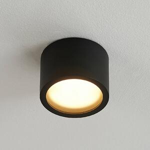 Arcchio Downlight Nieva, GX53, fekete, kerek, Ø 10cm, fém, dimmelhető, Fekete, Folyosó, Alumínium, Modern