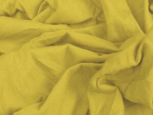 EMOJI szürke mikroszálas ágynemű + JERSEY sárga lepedő 90x200 cm