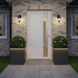 Led-es kerti virágláda 2 db Fekete 40 x 40 x 40 cm Acél