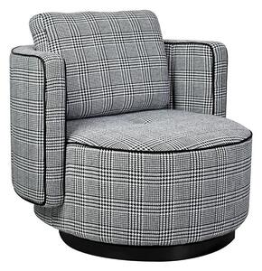 King Home TONDO Forgó Fotel Pepita Fekete-Fehér