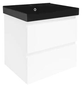Fürdőszobaszekrény mosdókagylóval SAT B-Way 59x50x45 cm fehér fényes BWAY260WU1B