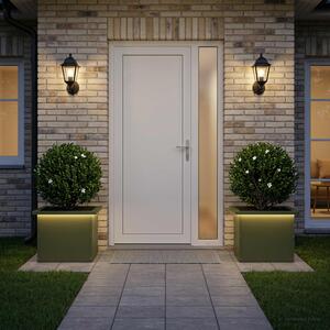 Led-es kerti virágláda 2 db Olajzöld 30 x 40 x 30 cm Acél