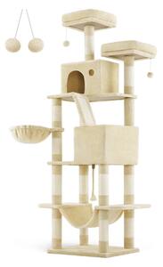 Feandrea XXL Luxus Macskabútor 206 cm Bézs Többszintes Kaparófa