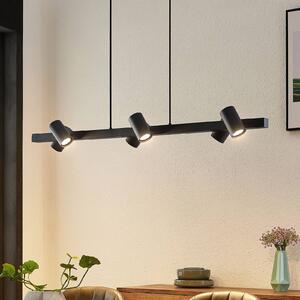Lindby függesztéklámpa Savoli, 116 cm, fekete, 6 lámpás, acél, dimmelhető, Fekete, Nappali / Étkező, fém, Modern