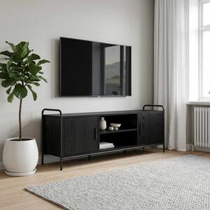 TV szekrény 133 x 33 x 50 cm Fekete Tölgy Szerelt Fa