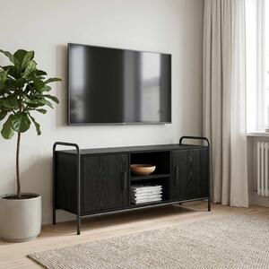 TV szekrény 99 x 33 x 50 cm Fekete Tölgy Szerelt Fa