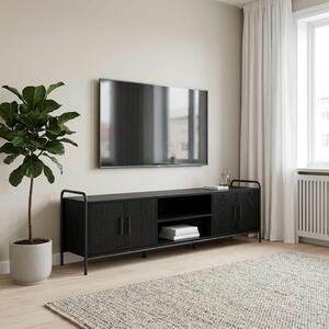 TV szekrény 167,5 x 33 x 50 cm Fekete Tölgy Szerelt Fa