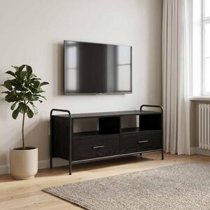 TV szekrény 67,5 x 33 x 50 cm Fekete Tölgy Szerelt Fa