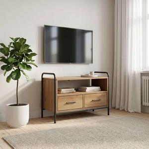 TV szekrény 67,5 x 33 x 50 cm Kézműves Tölgy Szerelt Fa