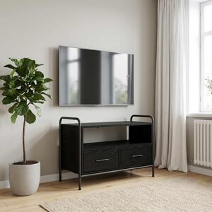 TV szekrény 67,5 x 33 x 50 cm Fekete Tölgy Szerelt Fa