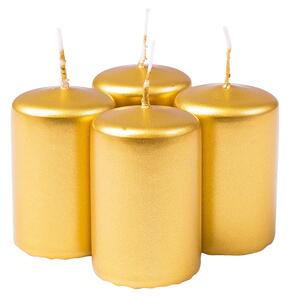 Adventi gyertya készlet, 6 x 4cm - Metál arany