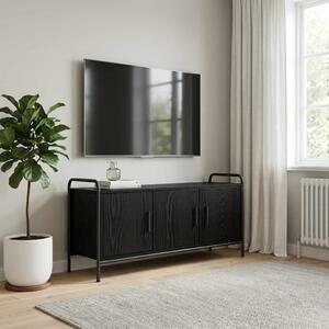 TV szekrény 79,5 x 33 x 50 cm Fekete Tölgy Szerelt Fa
