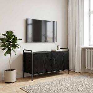 TV szekrény 79,5 x 33 x 50 cm Fekete Tölgy Szerelt Fa