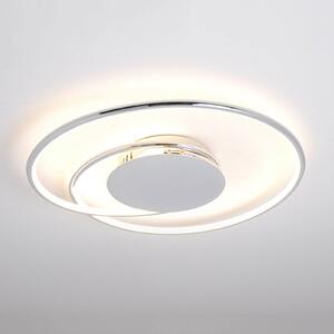 Lindby LED mennyezeti lámpa Joline, Ø 45 cm, króm színű, fém, Króm / ezüst, Nappali / Étkező, fém, Modern