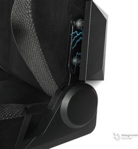 Hira Professzionális gamer szék, ergonomikus párnák, 3D kartámasz, szürke-fekete prémium szövet