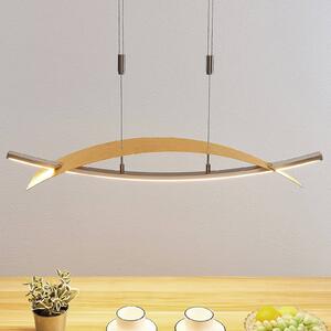 Lucande LED-es függőlámpa Marija, 91 cm, arany színű, fényerőszabályzóval, dimmelhető, Sárgaréz / arany, Nappali / Étkező, fém, Modern